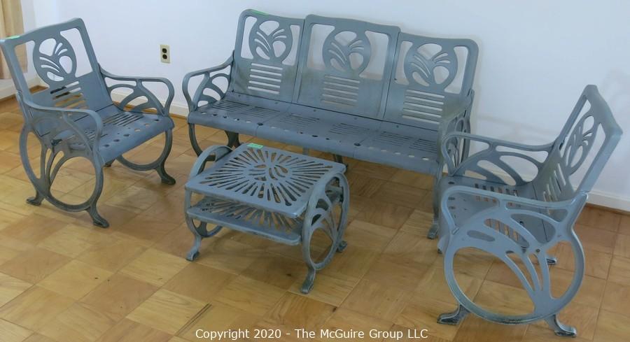 The Mcguire Group Llc Auction This Weeks From Tmg Features An Art Deco Living Estate In Arlington Va Part 1 Item Heavy Cast Iron Patio Garden Art Deco Heavy Cast Iron Patio Garden, Outdoor Furniture Auction