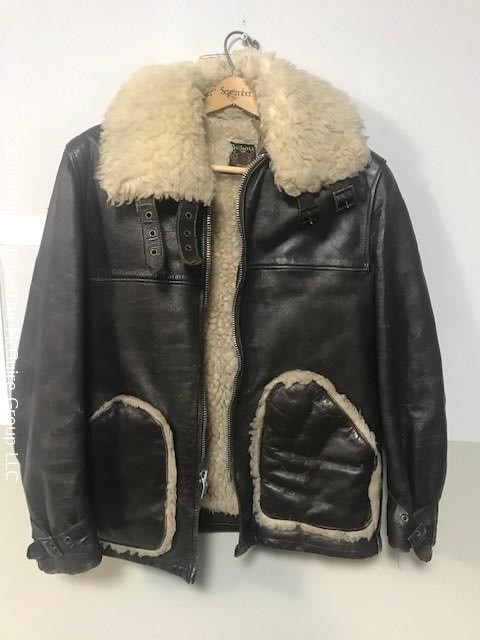fleece lined leather bomber jacket