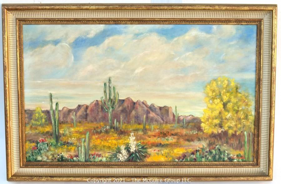 Desert Scene Canvas painting signed by artist